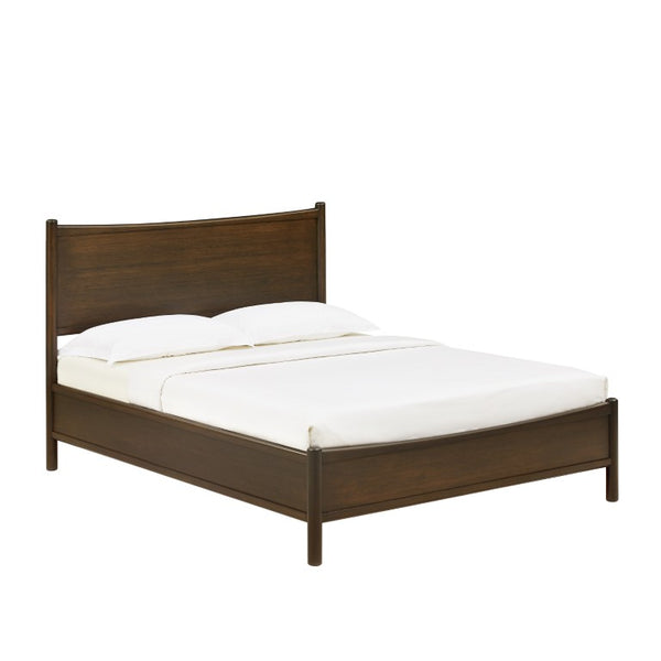 Greenington Weston Solid Bamboo King Platform Bed Mid Century Sweeping Headboard Low Profile Frame Black Walnut GW0002BL