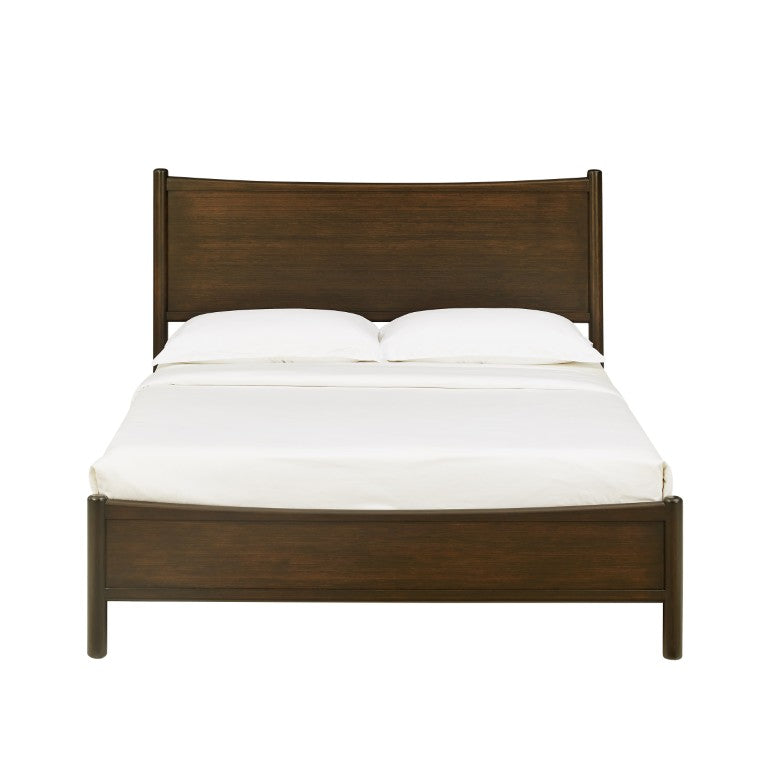 Greenington Weston Solid Bamboo King Platform Bed Mid Century Sweeping Headboard Low Profile Frame Black Walnut GW0002BL