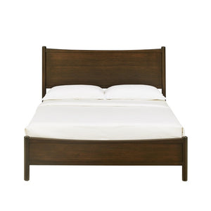 Greenington Weston Solid Bamboo King Platform Bed Mid Century Sweeping Headboard Low Profile Frame Black Walnut GW0002BL