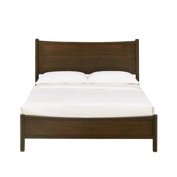 Greenington Weston Solid Bamboo King Platform Bed Mid Century Sweeping Headboard Low Profile Frame Black Walnut GW0002BL