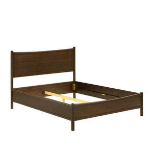 Greenington Weston Solid Bamboo King Platform Bed Mid Century Sweeping Headboard Low Profile Frame Black Walnut GW0002BL