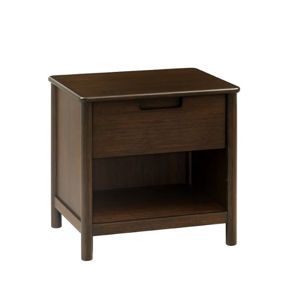 Greenington Weston Solid Bamboo Nightstand Mid-century Bedside with Soft-close Drawer Open Shelf GW0003BL