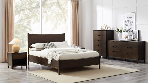 Greenington Weston Solid Bamboo Nightstand Mid-century Bedside with Soft-close Drawer Open Shelf GW0003BL