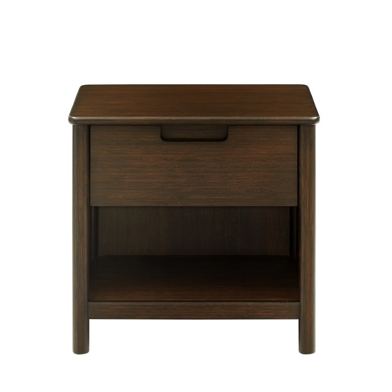 Greenington Weston Solid Bamboo Nightstand Mid-century Bedside with Soft-close Drawer Open Shelf GW0003BL