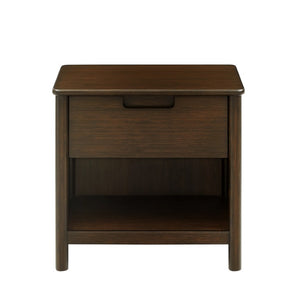 Greenington Weston Solid Bamboo Nightstand Mid-century Bedside with Soft-close Drawer Open Shelf GW0003BL