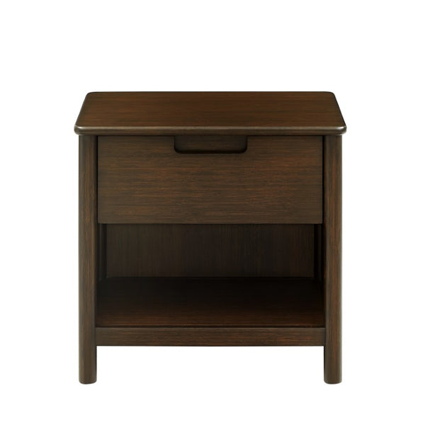 Greenington Weston Solid Bamboo Nightstand Mid-century Bedside with Soft-close Drawer Open Shelf GW0003BL