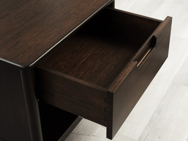 Greenington Weston Solid Bamboo Nightstand Mid-century Bedside with Soft-close Drawer Open Shelf GW0003BL