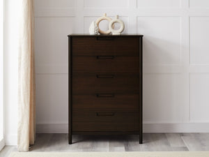 Greenington Weston Five Drawer Solid Bamboo Chest Mid-century Bedroom Storage Black Walnut GW0004BL