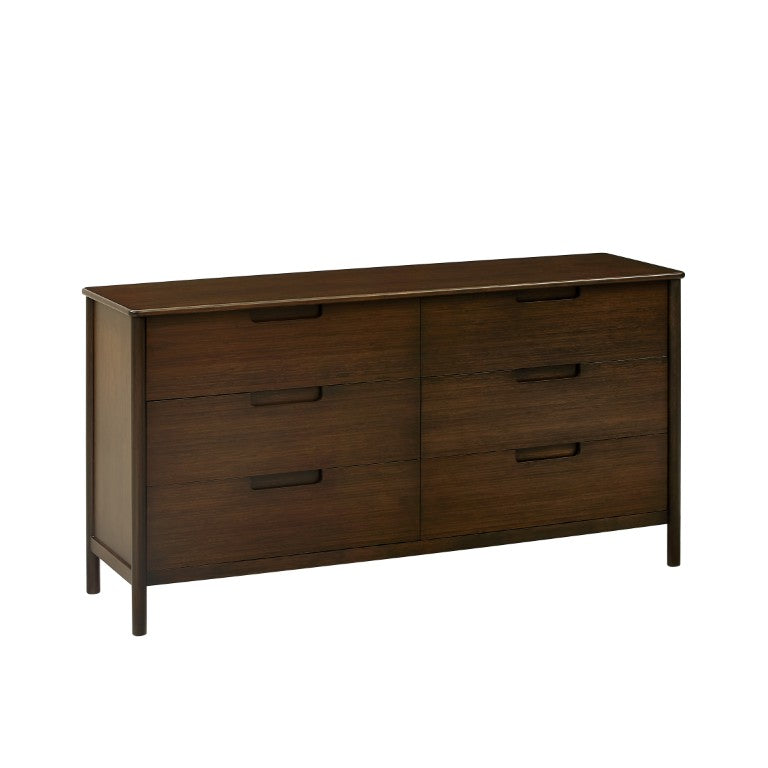Greenington Weston Six Drawer Solid Bamboo Dresser Mid-century Modern Bedroom Storage GW0005BL