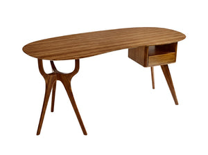 Greenington Wynn Solid Bamboo Writing Desk with Drawer Storage and Open Shelving for Home Office Amber GWN001AM