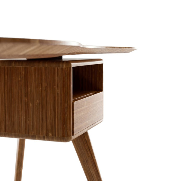 Greenington Wynn Solid Bamboo Writing Desk with Drawer Storage and Open Shelving for Home Office Amber GWN001AM