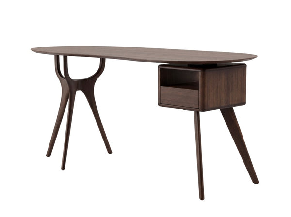 Greenington Wynn Solid Bamboo Writing Desk with Floating Drawer and Open Shelf for Home Office Black Walnut GWN001BL