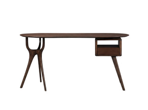 Greenington Wynn Solid Bamboo Writing Desk with Floating Drawer and Open Shelf for Home Office Black Walnut GWN001BL