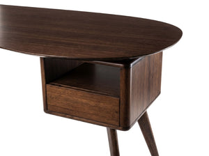 Greenington Wynn Solid Bamboo Writing Desk with Floating Drawer and Open Shelf for Home Office Black Walnut GWN001BL