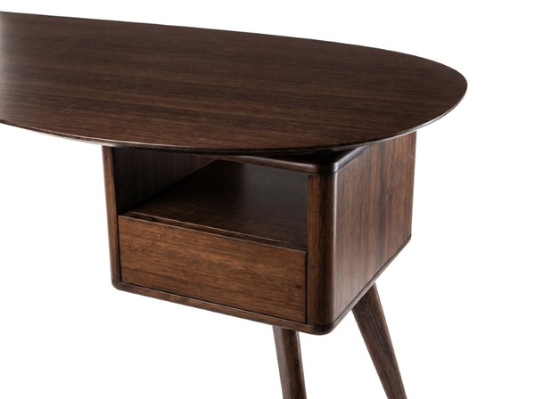 Greenington Wynn Solid Bamboo Writing Desk with Floating Drawer and Open Shelf for Home Office Black Walnut GWN001BL
