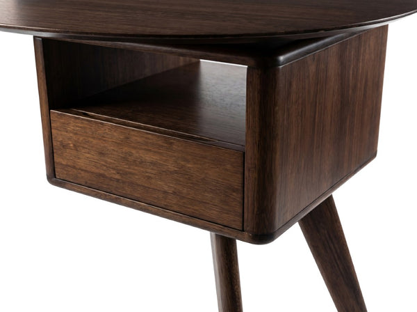 Greenington Wynn Solid Bamboo Writing Desk with Floating Drawer and Open Shelf for Home Office Black Walnut GWN001BL