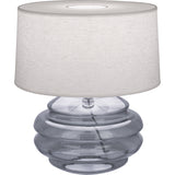 Robert Abbey Horizon Accent Lamp Modern Brass Finish w/ Smoke Gray Glass Oyster Linen Shade