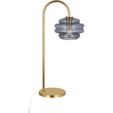 Robert Abbey Horizon Table Lamp Modern Brass Finish w/ Smoke Gray Glass Smoke Gray Glass