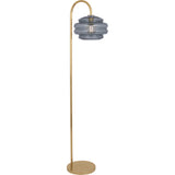 Robert Abbey Horizon Floor Lamp Modern Brass Finish w/ Smoke Gray Glass Smoke Gray Glass