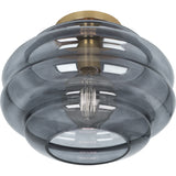 Robert Abbey Horizon Flushmount Modern Brass Finish w/ Smoke Gray Glass Smoke Gray Glass