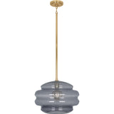 Robert Abbey Horizon Pendant Modern Brass Finish w/ Smoke Gray Glass Smoke Gray Glass