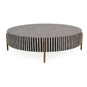 Moe's Home Chameau Coffee Table - Striking Art Deco Design With Black And White Camel Bone And Resin Finish Multicolor Camel Bone In Resin,Iron Legs Gz-1139-37