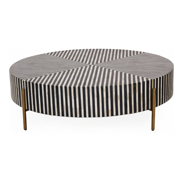 Moe's Home Chameau Coffee Table - Striking Art Deco Design With Black And White Camel Bone And Resin Finish Multicolor Camel Bone In Resin,Iron Legs Gz-1139-37