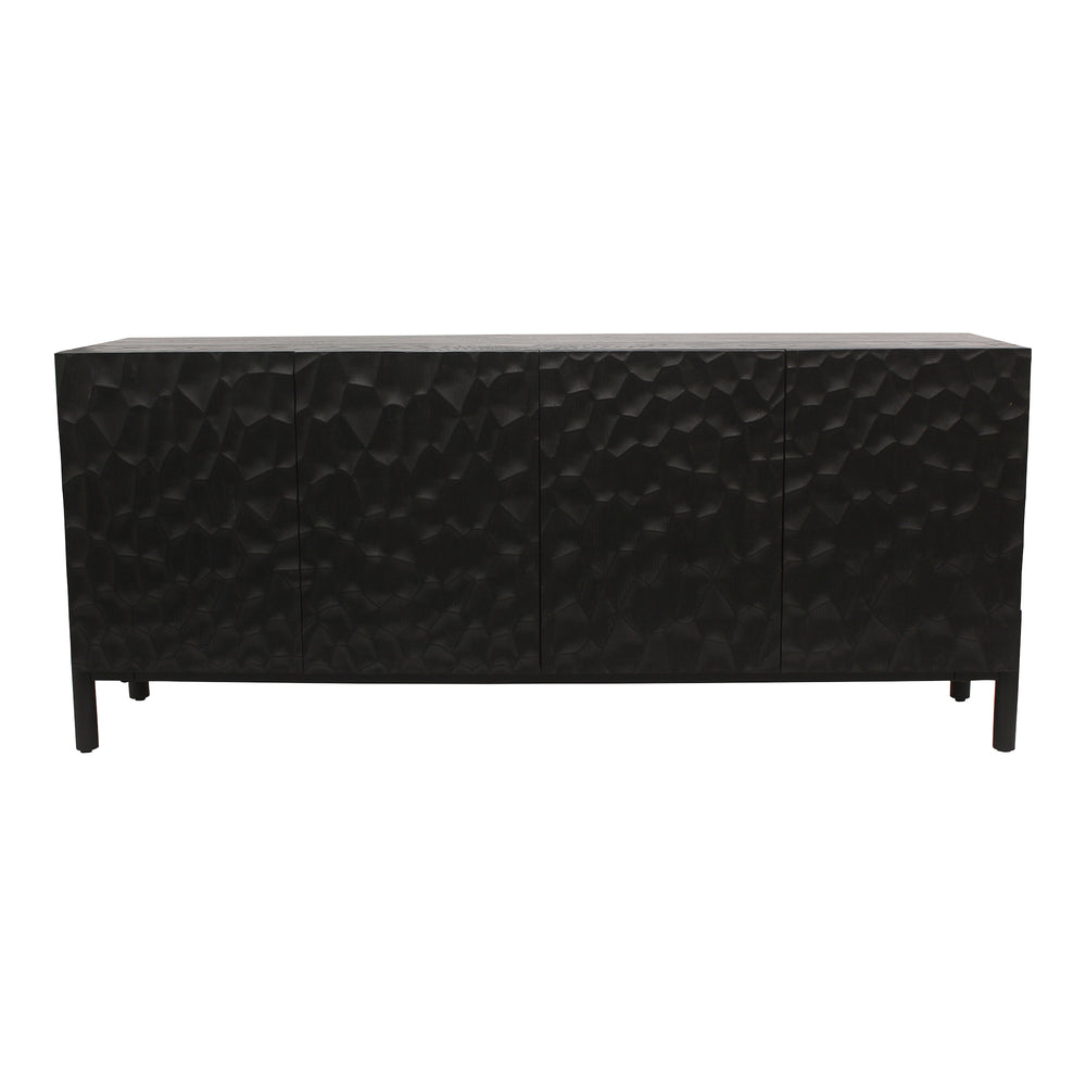 Moe's Home Misaki Sideboard – Elegant Solid Oak Design With Intricate Hand-carved Detailing For Modern Spaces Black Solid Oak Legs,Mdf Gz-1152-02