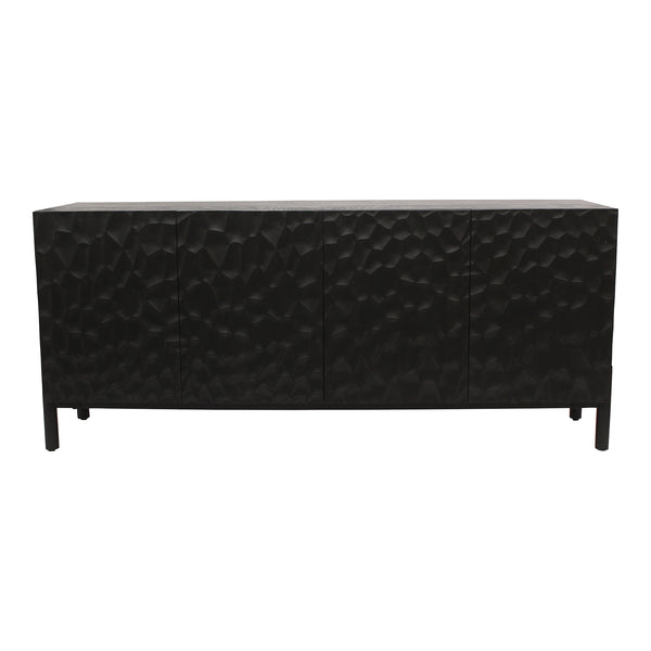 Moe's Home Misaki Sideboard – Elegant Solid Oak Design With Intricate Hand-carved Detailing For Modern Spaces Black Solid Oak Legs,Mdf Gz-1152-02