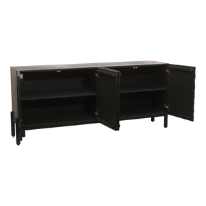Moe's Home Misaki Sideboard – Elegant Solid Oak Design With Intricate Hand-carved Detailing For Modern Spaces Black Solid Oak Legs,Mdf Gz-1152-02