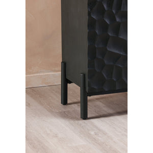 Moe's Home Misaki Sideboard – Elegant Solid Oak Design With Intricate Hand-carved Detailing For Modern Spaces Black Solid Oak Legs,Mdf Gz-1152-02