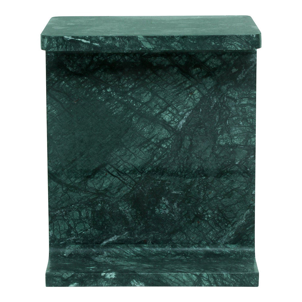 Moe's Home Tullia Accent Table - Modern Marble Design With I-beam Form For Stylish Home Décor And Elegance Green Forest Green Marble Gz-1153-27