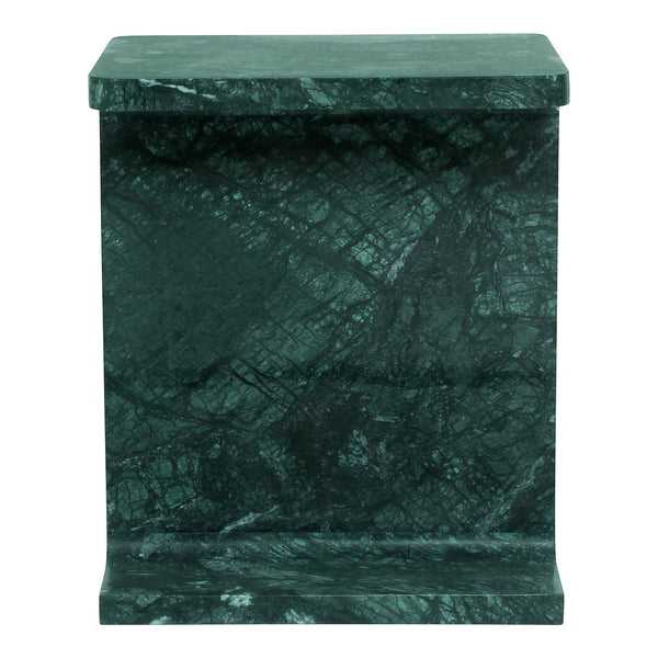 Moe's Home Tullia Accent Table - Modern Marble Design With I-beam Form For Stylish Home Décor And Elegance Green Forest Green Marble Gz-1153-27