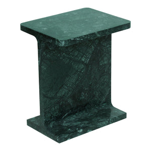 Moe's Home Tullia Accent Table - Modern Marble Design With I-beam Form For Stylish Home Décor And Elegance Green Forest Green Marble Gz-1153-27