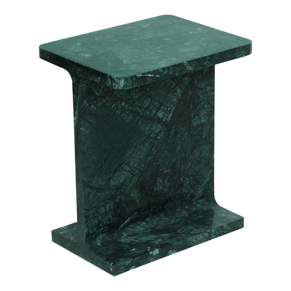 Moe's Home Tullia Accent Table - Modern Marble Design With I-beam Form For Stylish Home Décor And Elegance Green Forest Green Marble Gz-1153-27