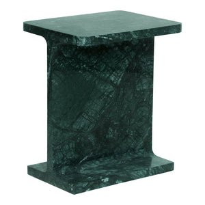 Moe's Home Tullia Accent Table - Modern Marble Design With I-beam Form For Stylish Home Décor And Elegance Green Forest Green Marble Gz-1153-27