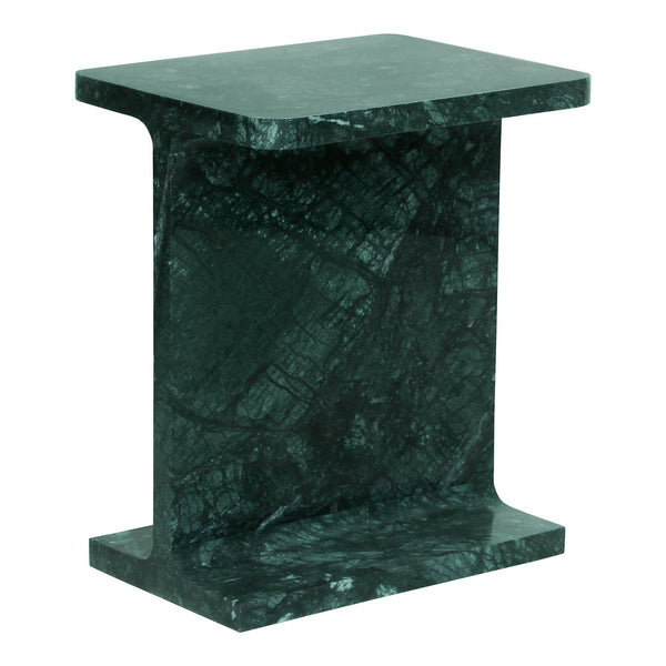 Moe's Home Tullia Accent Table - Modern Marble Design With I-beam Form For Stylish Home Décor And Elegance Green Forest Green Marble Gz-1153-27