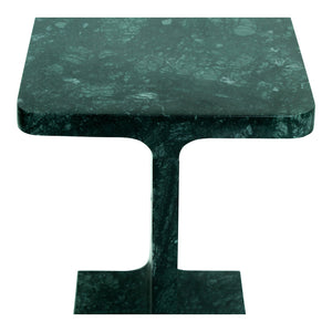 Moe's Home Tullia Accent Table - Modern Marble Design With I-beam Form For Stylish Home Décor And Elegance Green Forest Green Marble Gz-1153-27