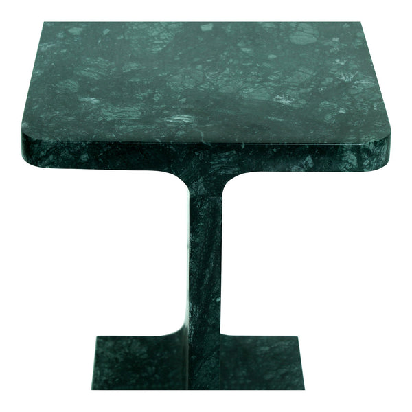 Moe's Home Tullia Accent Table - Modern Marble Design With I-beam Form For Stylish Home Décor And Elegance Green Forest Green Marble Gz-1153-27