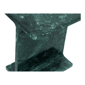 Moe's Home Tullia Accent Table - Modern Marble Design With I-beam Form For Stylish Home Décor And Elegance Green Forest Green Marble Gz-1153-27