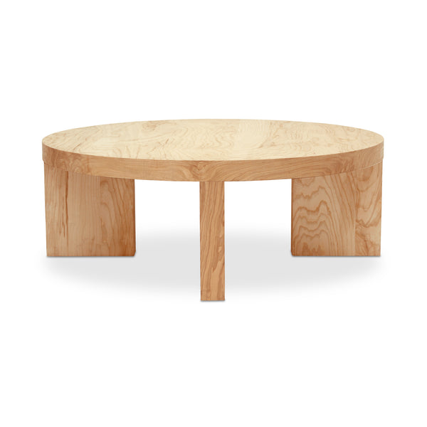 Moe's Home Oregon Round Coffee Table - Stunning Burl Wood Design With Art Deco Flair And Durable Construction Brown Burl Wood Veneer,Birch Frame Gz-1154-21-0