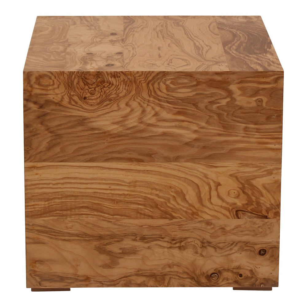 Moe's Home Nash Side Table - Retro-revival Design With Unique Burl Wood Veneer And Birch Frame For Modern Spaces Brown Burl Wood Veneer,Birch Frame Gz-1157-03