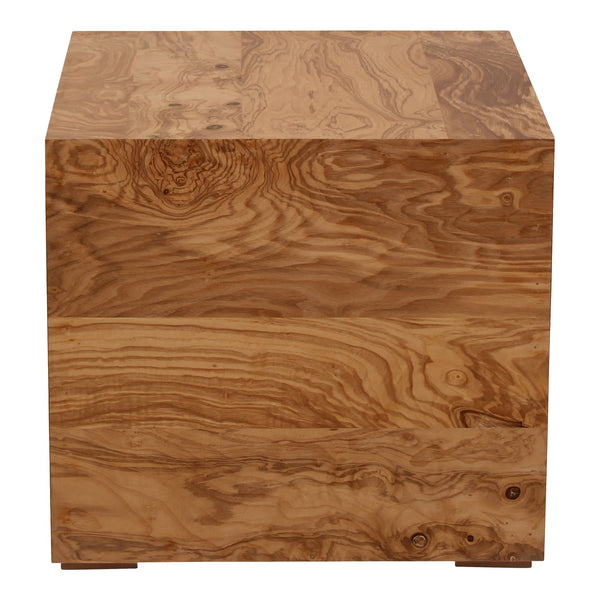 Moe's Home Nash Side Table - Retro-revival Design With Unique Burl Wood Veneer And Birch Frame For Modern Spaces Brown Burl Wood Veneer,Birch Frame Gz-1157-03