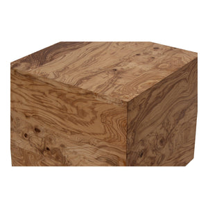 Moe's Home Nash Side Table - Retro-revival Design With Unique Burl Wood Veneer And Birch Frame For Modern Spaces Brown Burl Wood Veneer,Birch Frame Gz-1157-03