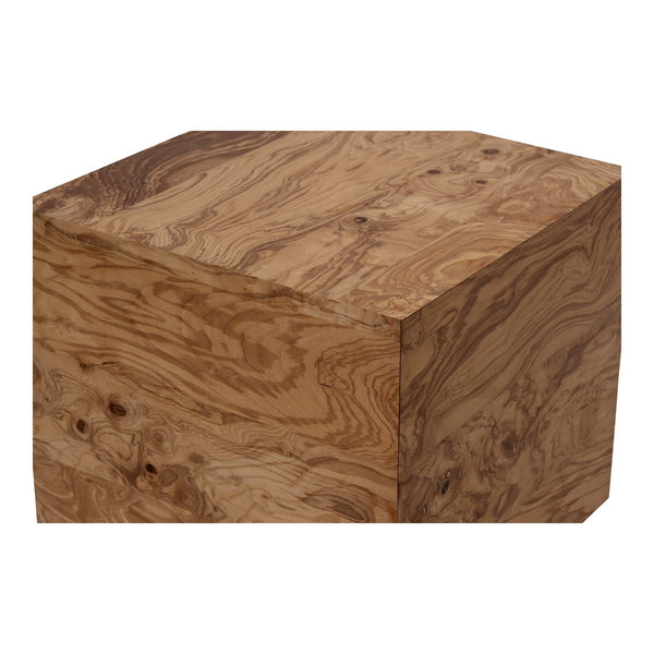 Moe's Home Nash Side Table - Retro-revival Design With Unique Burl Wood Veneer And Birch Frame For Modern Spaces Brown Burl Wood Veneer,Birch Frame Gz-1157-03