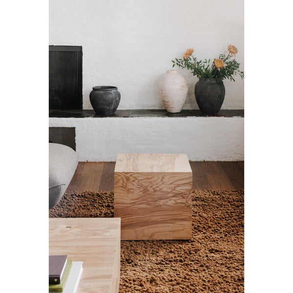 Moe's Home Nash Side Table - Retro-revival Design With Unique Burl Wood Veneer And Birch Frame For Modern Spaces Brown Burl Wood Veneer,Birch Frame Gz-1157-03