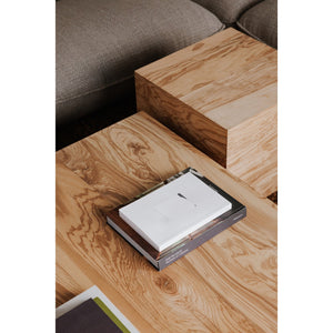 Moe's Home Nash Side Table - Retro-revival Design With Unique Burl Wood Veneer And Birch Frame For Modern Spaces Brown Burl Wood Veneer,Birch Frame Gz-1157-03