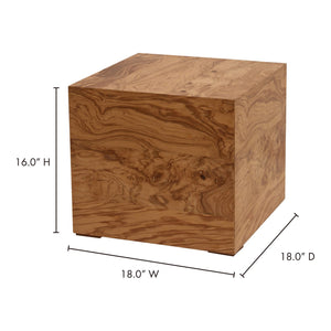 Moe's Home Nash Side Table - Retro-revival Design With Unique Burl Wood Veneer And Birch Frame For Modern Spaces Brown Burl Wood Veneer,Birch Frame Gz-1157-03