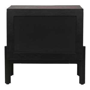 Moe's Home Misaki Nightstand - Hand-carved Solid Oak Design Inspired By Okinawa's Natural Beauty And Charm Black Solid Oak,Mdf Back And Drawer Bottom Gz-1162-02