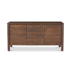 Moe's Home Wiley 3 Drawer Sideboard - Elegant Modern Design With Timeless Charm & Sustainable Mango Wood Craftsmanship Brown Mango Wood,Mango Wood Veneer Over Mdf Back And Drawer Bottom Gz-1164-03